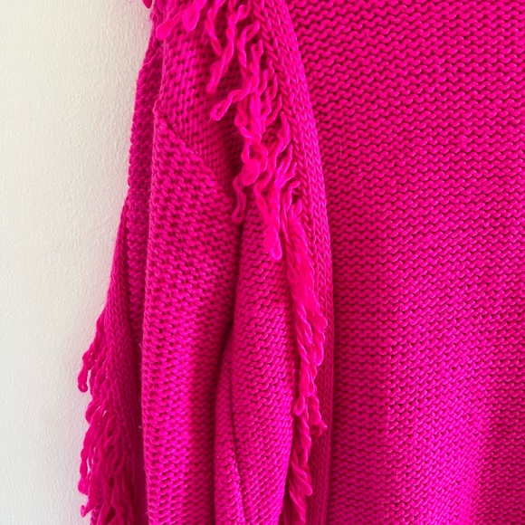 Pink Fringe Turtleneck Knit Sweater - Picture 4 of 6